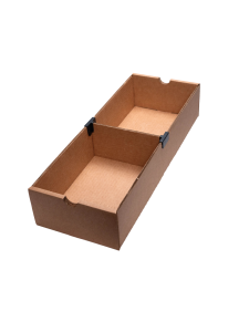 Cardboard Storage Bin with Dividers 180mm Wide - D Range Pack of 15