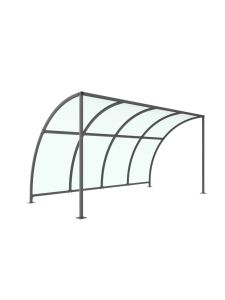 Leyton Open-End Shelter: Galvanized Steel Cycle Protection