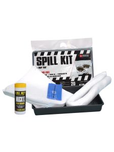 Fentex 20L Oil & Fuel Spill Kit in Plastic Bag + Drip Tray