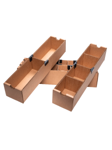 110mm Wide Cardboard Storage Bins with Dividers Pack of 25