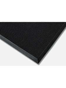 Heavy-duty black entrance mat with textured surface – dirt-trapping and slip-resistant floor mat.