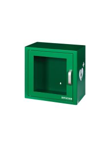 Green Indoor Defibrillator Cabinet with Alarm Fits All Popular AED Brands