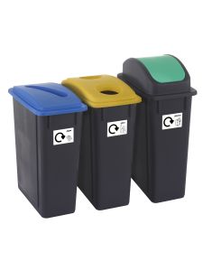 GPC Set Of 3 Plastic Recycling Bins