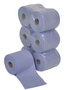 Spillpod 2 Ply Blue Centre-Feed Rolls - 20cm x 150m - Pack of 6