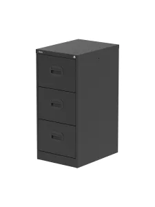 Qube 3 Drawer Filing Cabinet – Lockable Steel Storage for Foolscap Files