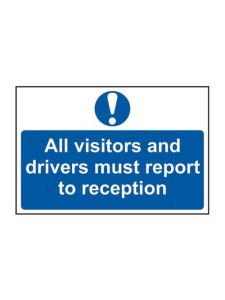GPC All Visitors and Drivers Must Report to Reception Sign - Pack of 10