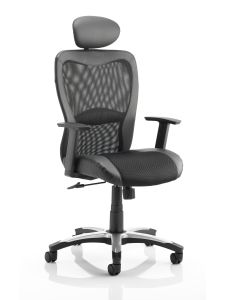 Victor II Mesh Back Executive Office Chair – Airmesh Seat, Adjustable Arms, Lock Tilt