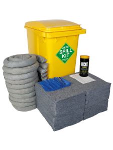 Fentex 360 Litre Universal EVO Spill Kit in Yellow Wheelie Bin