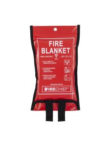 Firechief Soft Case Fire Blanket with K100 Silicone Coated Glass Fibre BS EN 1869:2019 Certified (Red PVC Case)