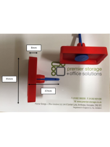 Pallet racking safety stop mechanism installed to prevent pallet overrun