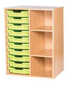 10 High 10 Tray Double Static Unit With Shelves