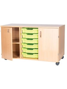 Willowbrook Triple Bay Mobile Cupboard- 6 Shallow Trays - 615mm High