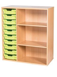 10 High 10 Tray Triple Static Unit With Shelves