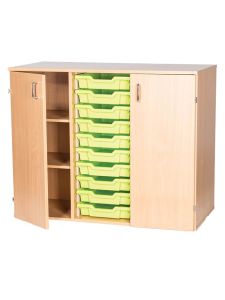 10 High 10 Tray Triple Static Unit With Cupboards