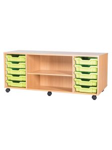 Willowbrook 10 Shallow Tray Quad With Shelf Mobile Unit - 533mm High