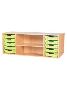 Willowbrook 10 Shallow Tray Quad With Shelf Static Unit - 533mm High