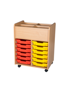 12 Tray Hall Mobile Book Trolley