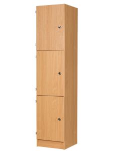 Willowbrook Premium Secondary School 3 Door Wooden Locker - 400mm Deep