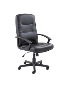 Canasta II Leather Look Chair - Black
