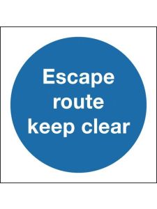 GPC Escape Route Keep Clear Sign - Pack of 10