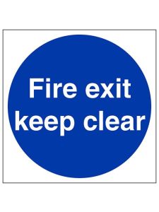 GPC Fire Exit Keep Clear Sign - Pack of 10