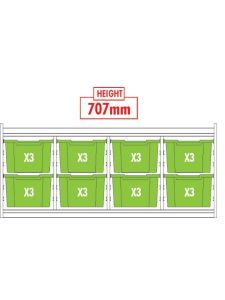 Willowbrook KubbyClass Quad Bay Combination Tray Storage Units