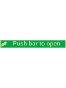 GPC Push Bar to Open Photoluminescent Sign - Pack of 10