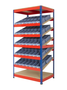Anco Kanban Shelving with 70 Shelf Bins