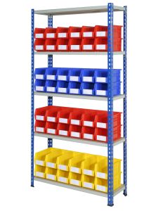 Anco Complete Shelving with Plastic Storage Bins