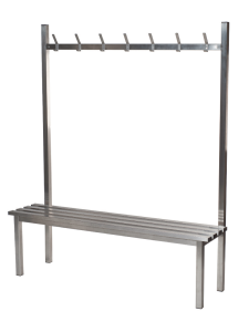 Stainless Steel Changing Room Bench and Coat Hooks