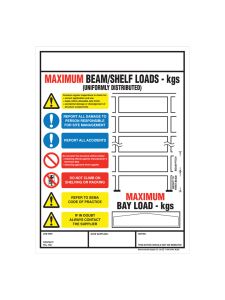 Premier Weight Load Notices - Shelf and Pallet Racking - Big Sign
