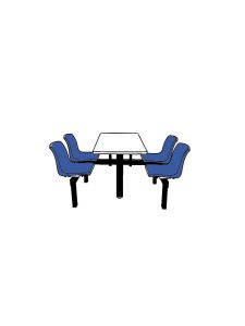 GPC 4 Seater Canteen Table - Access 1 Way