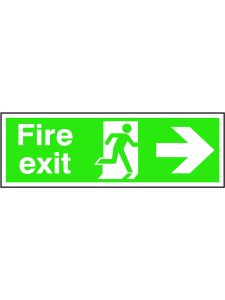 GPC Fire Exit - Right Sign - Pack of 10