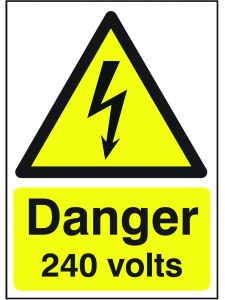 GPC Danger 240 Volts Sign - Pack of 10