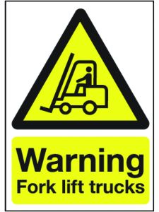 GPC Warning Fork Lift Trucks Sign - Pack of 10