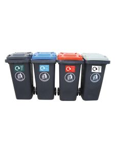 GPC Wheeled Bins - Recycling Centre - Set of 4
