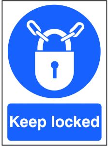 GPC Keep Locked Sign - Pack of 10