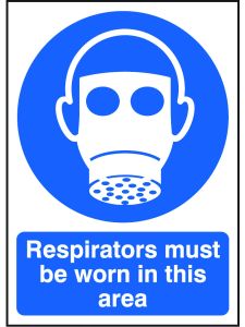 GPC Respirators Must Be Worn in this Area Sign - Pack of 10