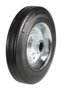 GPC NSS Series - Black Solid Rubber Tyred Wheels with Metal Centres