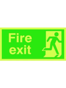 GPC Fire Exit Photoluminescent Sign (Man on Right) - Pack of 10