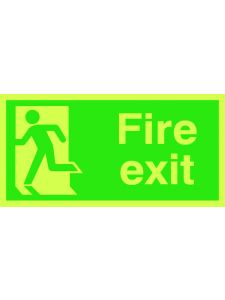 GPC Fire Exit Photoluminescent Sign (Man on Left) - Pack of 10
