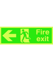 GPC Fire Exit Left Photoluminescent Sign - Pack of 10
