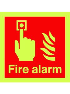 GPC Fire Alarm Photoluminescent Sign - Pack of 10