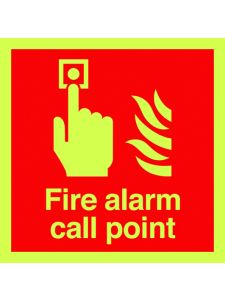 GPC Fire Alarm Call Point Photoluminescent Sign - Pack of 10