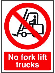 GPC No Fork Lift Trucks Sign - Pack of 10