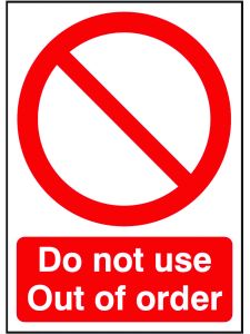 GPC Do Not Use Out of Order Sign - Pack of 10