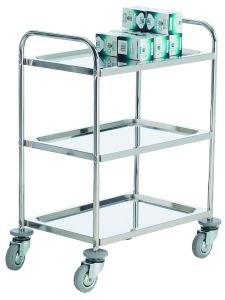 GPC Stainless Steel 3 Shelf Trolley