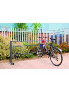 QMP Traditional Bike Rack – Durable Twin-Level Outdoor Bicycle Storage
