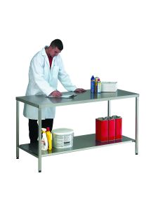 QMP Stainless Steel Workbench with Low Shelf – Hygienic & Practical Workspace