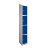Premier Sloping Top Steel Storage Locker - 4 Door: Size H x W mm: 300mm x 300mm, Colour: Blue